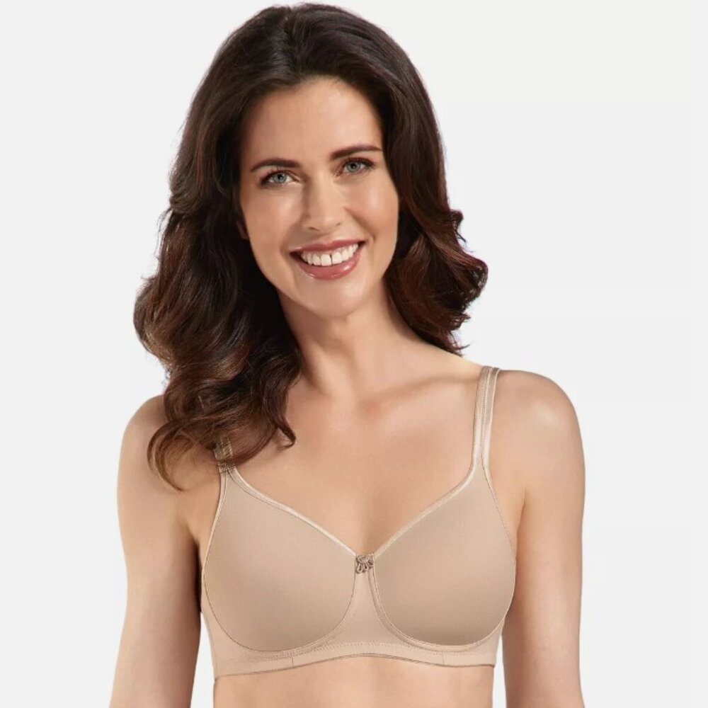 Amoena Bra 40D Nude Mara‎ SB 1150 Mastectomy Wireless Back Closure Adjustable